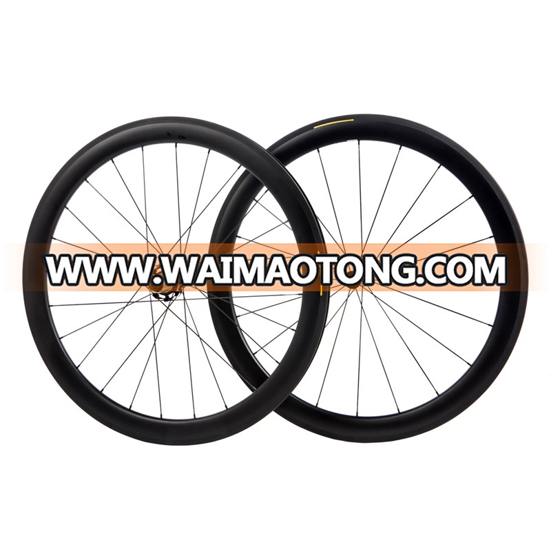 High-end HRD025T 700c 50mm Carbon Clincher Rim 28mm aero Road Rim Bike Carbon Wheel set with Black Sapim cx-ray Spokes